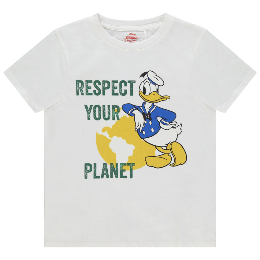T-shirt manches courtes en coton print Donald Disney Main T-shirt manches courtes en coton print Donald Disney
