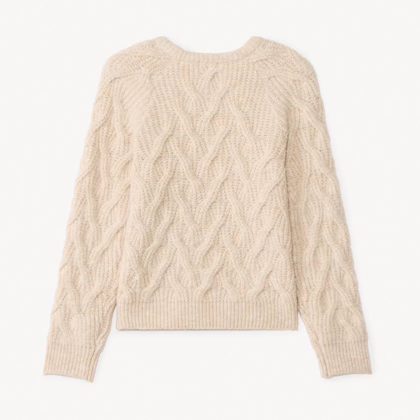 Pull manches longues en tricot et nœuds fantaisies pour fille   