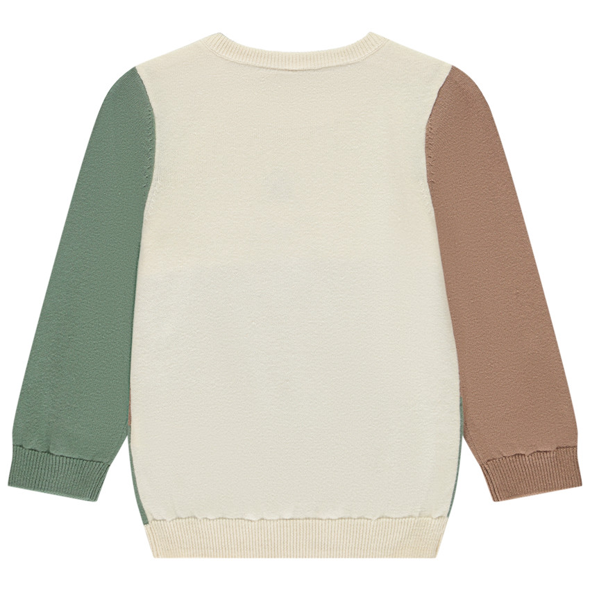 Pull en tricot jacquard tricolore pour bébé garçon 