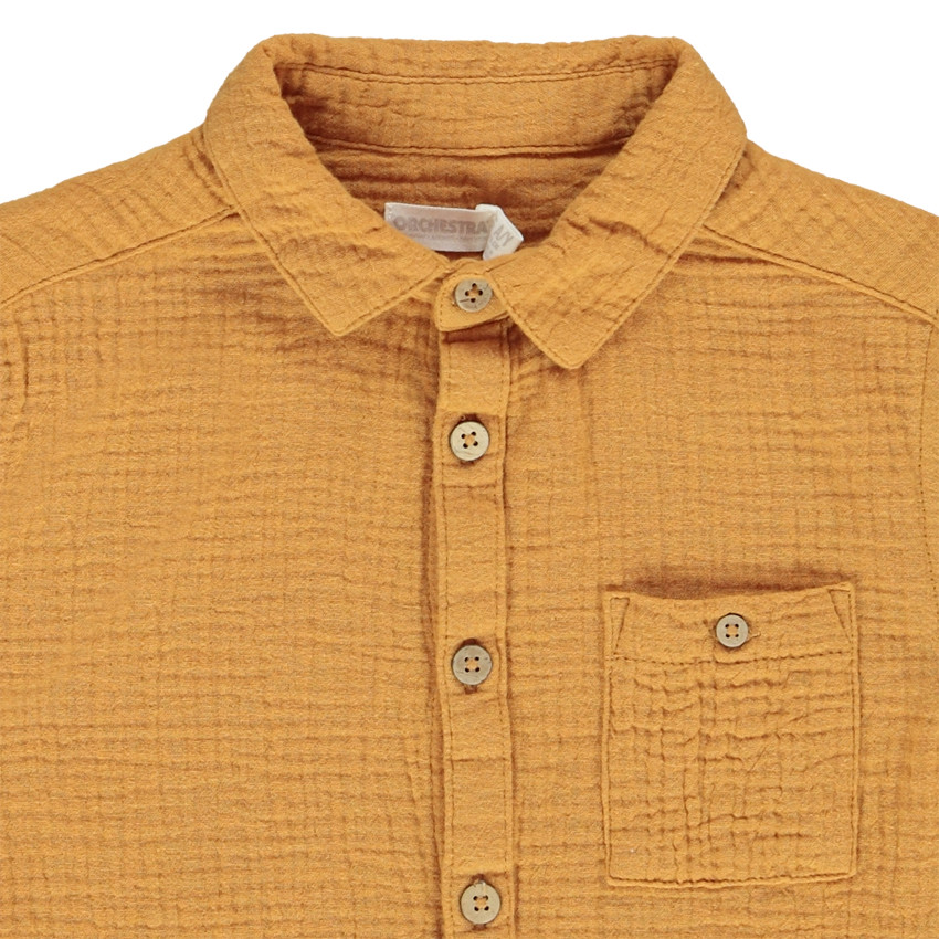 Chemise à manches longues en coton tubique pour garçon Main Chemise à manches longues en coton tubique pour garçon