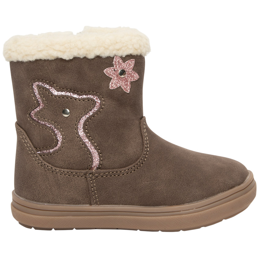 Μποτάκια με επένδυση sherpa και σχέδιο ελάφι για bebe κορίτσι 