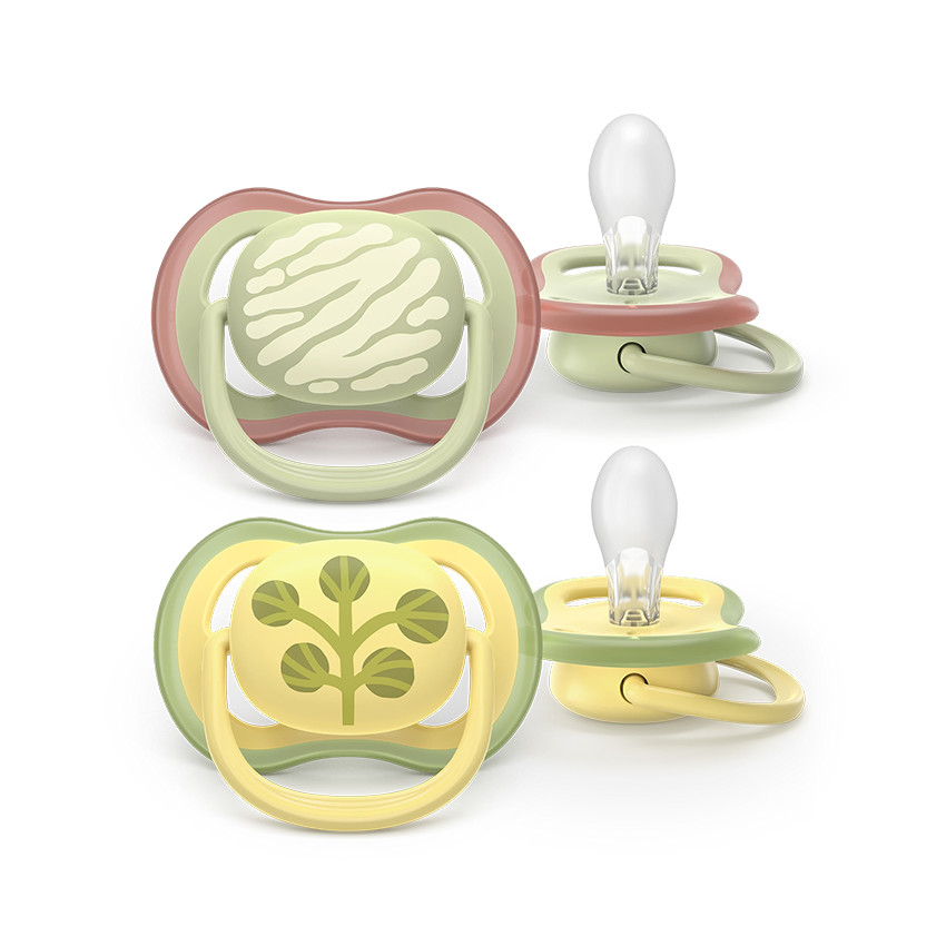 Lot de 2 sucettes silicone 18M+ Ultra Air décorées 