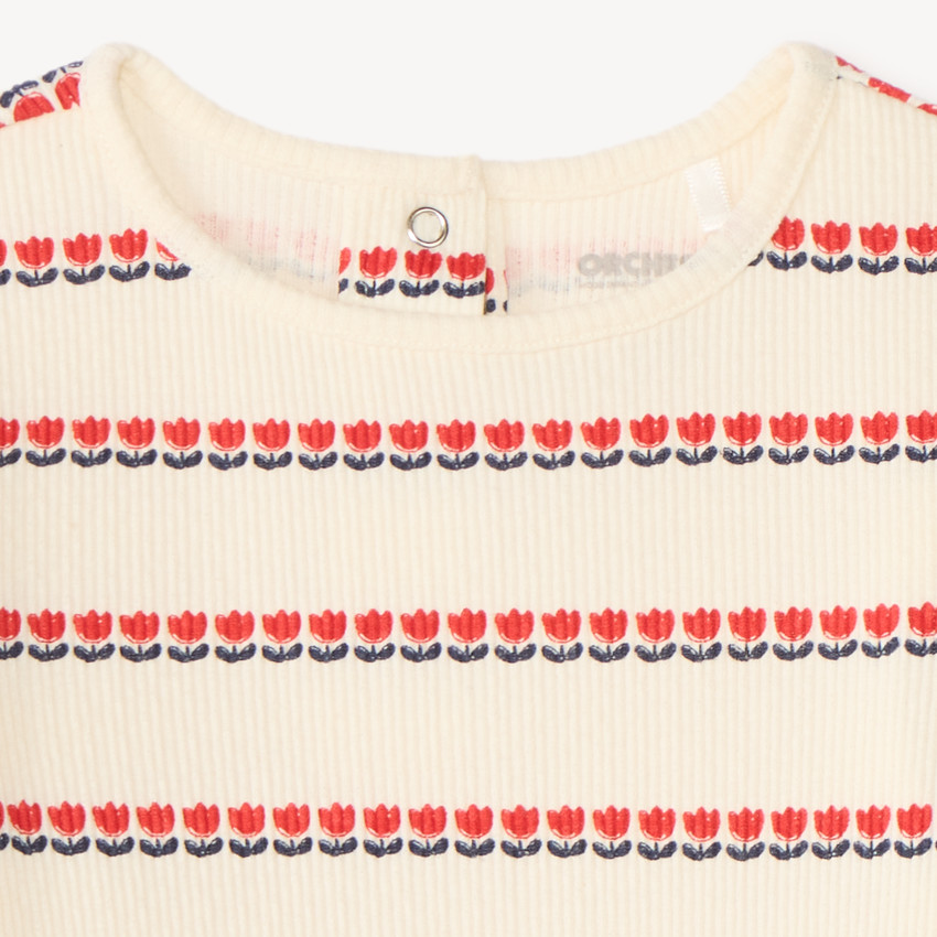 T-shirt bébé fille manches longues motif tulipes 