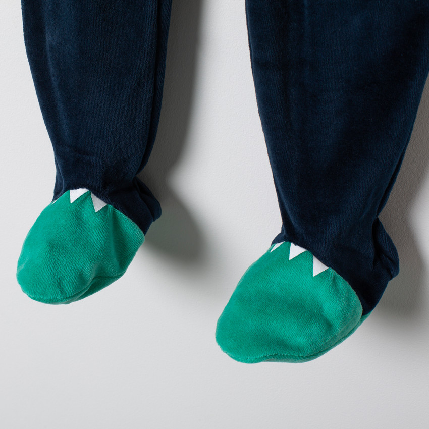 Dors-bien en velours motif crocodile 