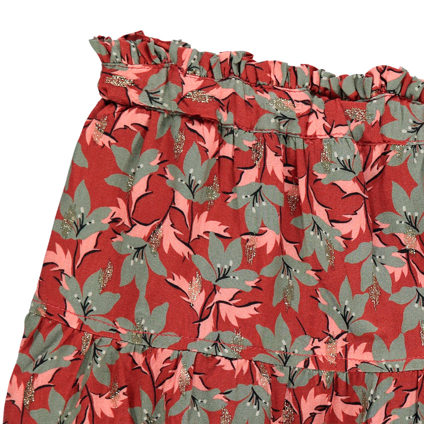 Jupe volantée imprimée all-over 