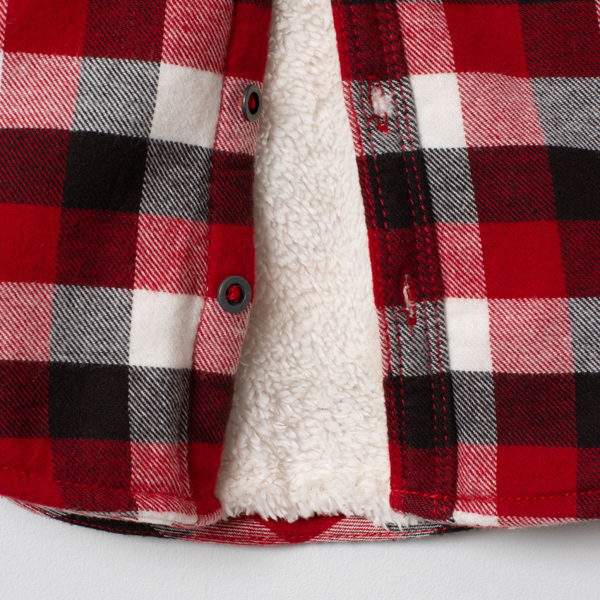 Chemise à carreaux en flanelle doublée sherpa à poches  Additional Chemise à carreaux en flanelle doublée sherpa à poches
