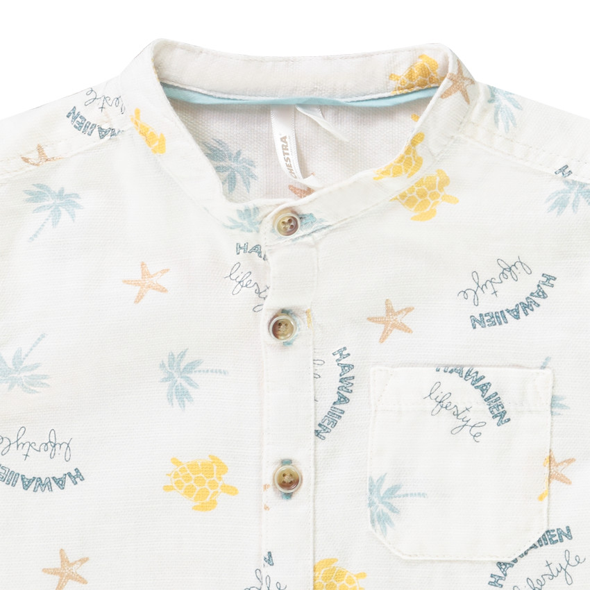 Κοντομάνικη πουκάμισο με φαντεζί σχέδιο για μωρό αγόρι 