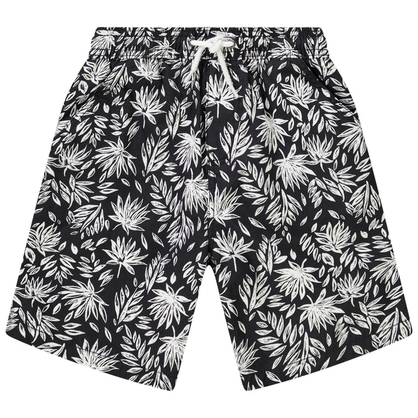 Βερμούδα βαμβακερή με σχέδιο φύλλα για αγόρι 