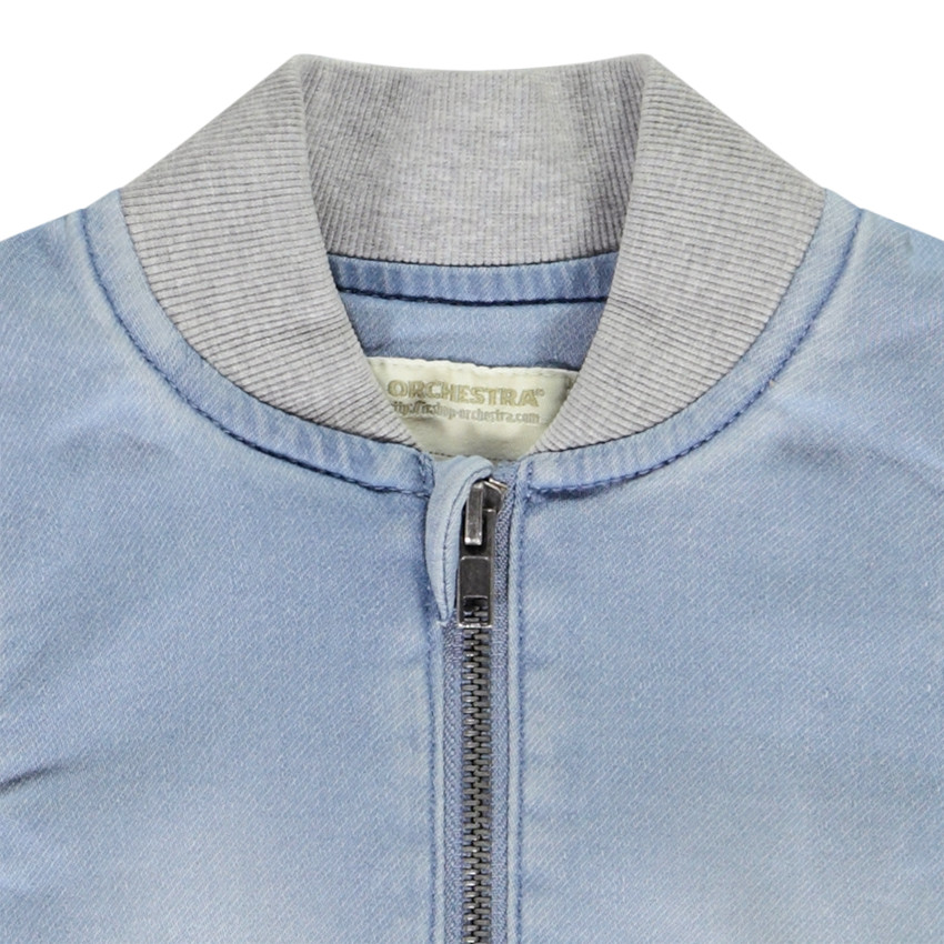 Μπουφάν bomber από τζιν με ριπ για μωρό αγόρι 