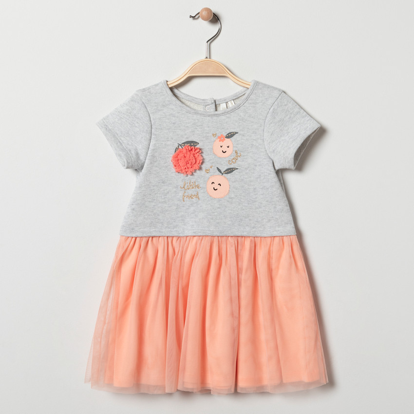 Φόρεμα κοντομάνικο effet 2-σε-1 για bebe κορίτσι 