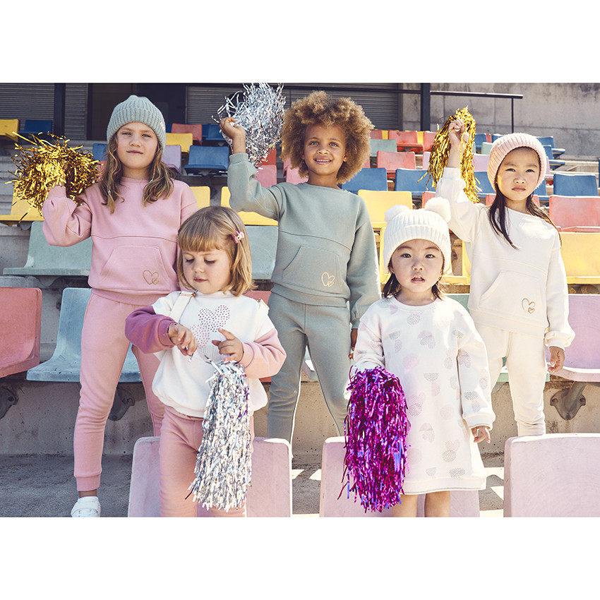 Σετ jogging effet colorblock για bebe κορίτσι 