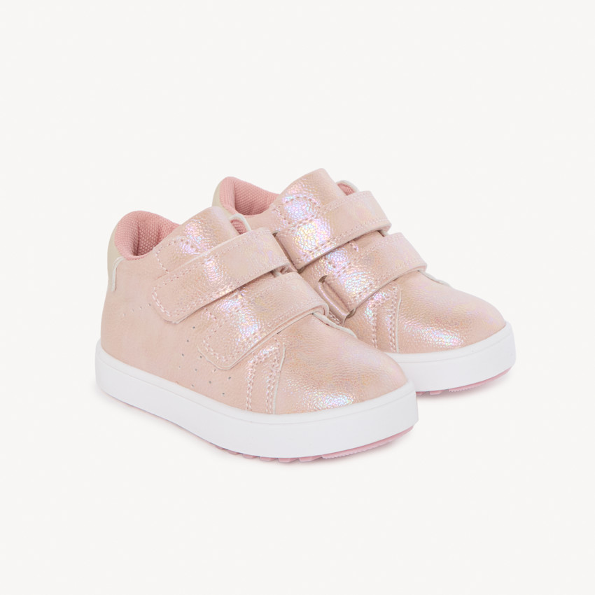 Bottillons effet nacré à scratchs pour bébé fille 