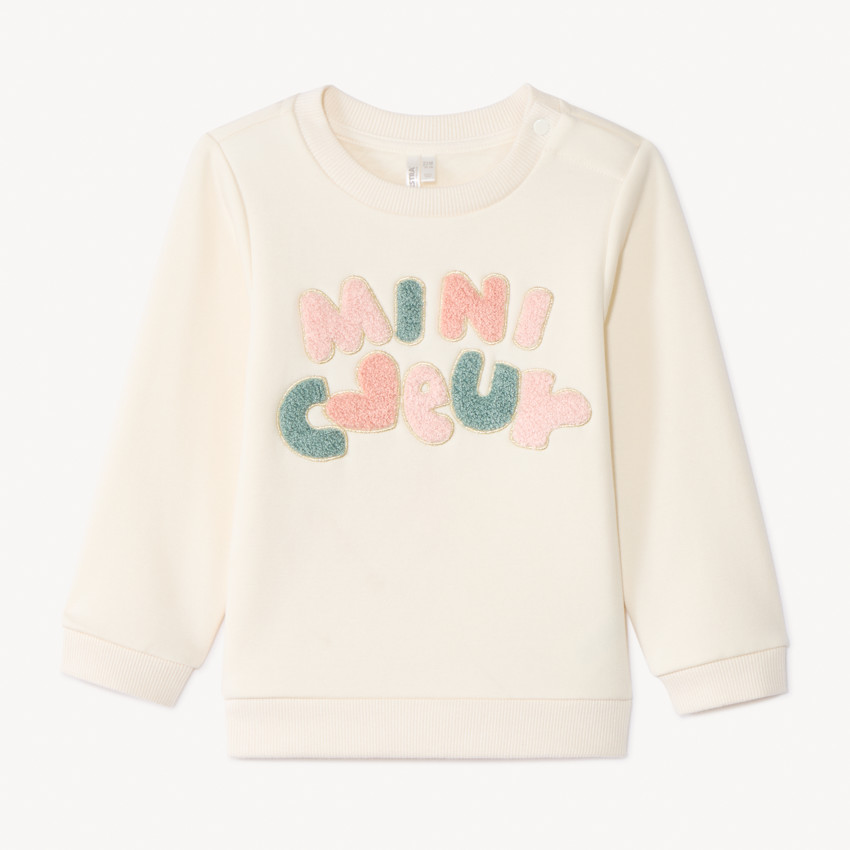 Φούτερ molleton με 3D patchs bouclettes για bebe κορίτσι 