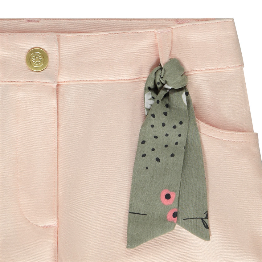 Σορτς με ζώνη από βαμβακερό τούλι για κορίτσι 