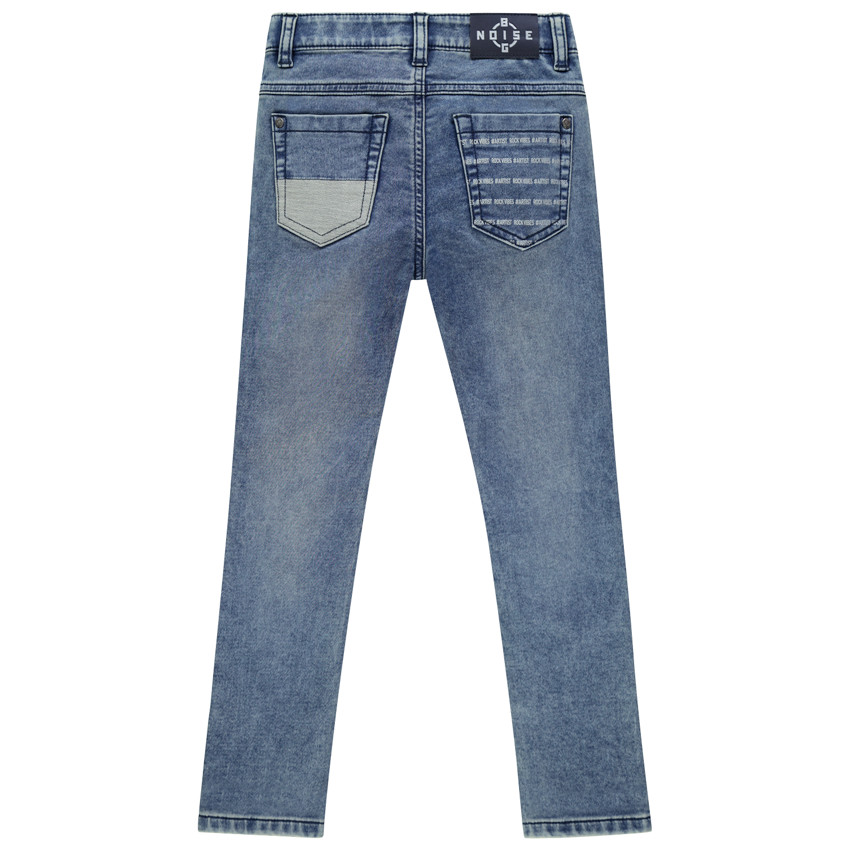 Jean effet  used à détails contrastés et usure fantaisie  Additional Jean effet  used à détails contrastés et usure fantaisie