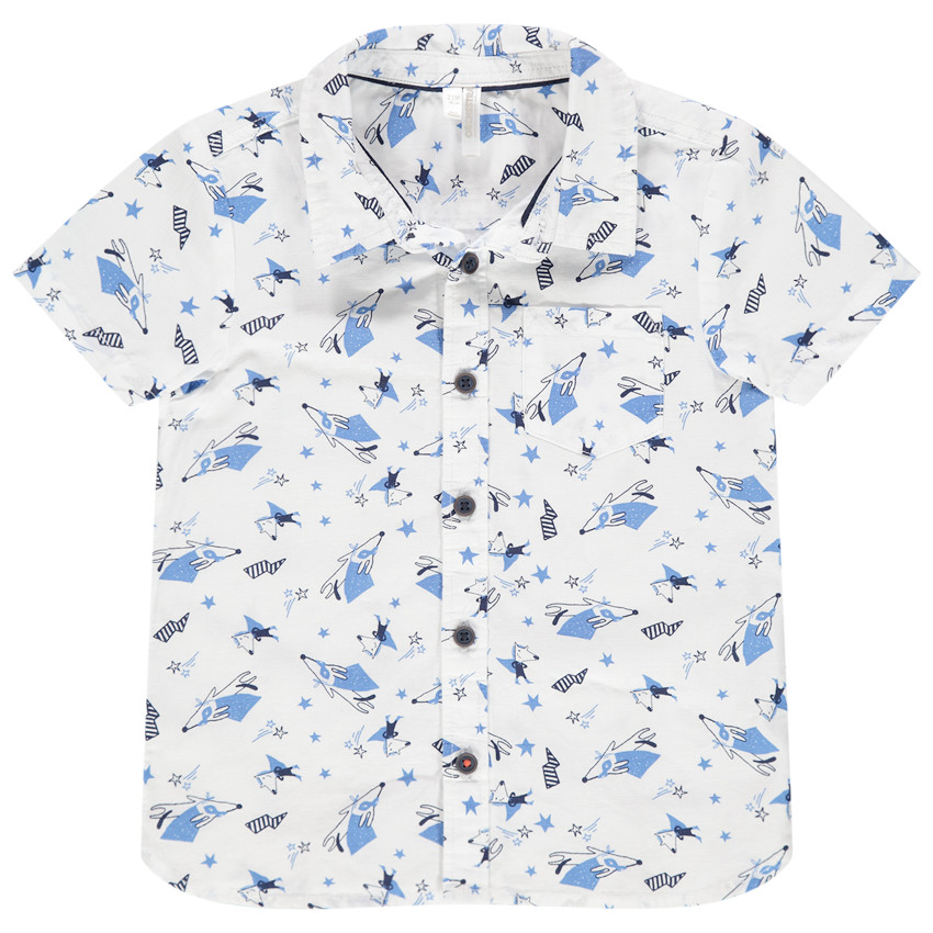 Κοντομάνικο πουκάμισο με εμπριμέ μοτίβα 