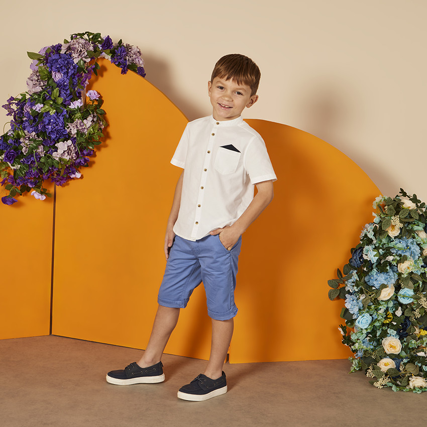 Chemise manches courtes avec mouchoir pour garçon 