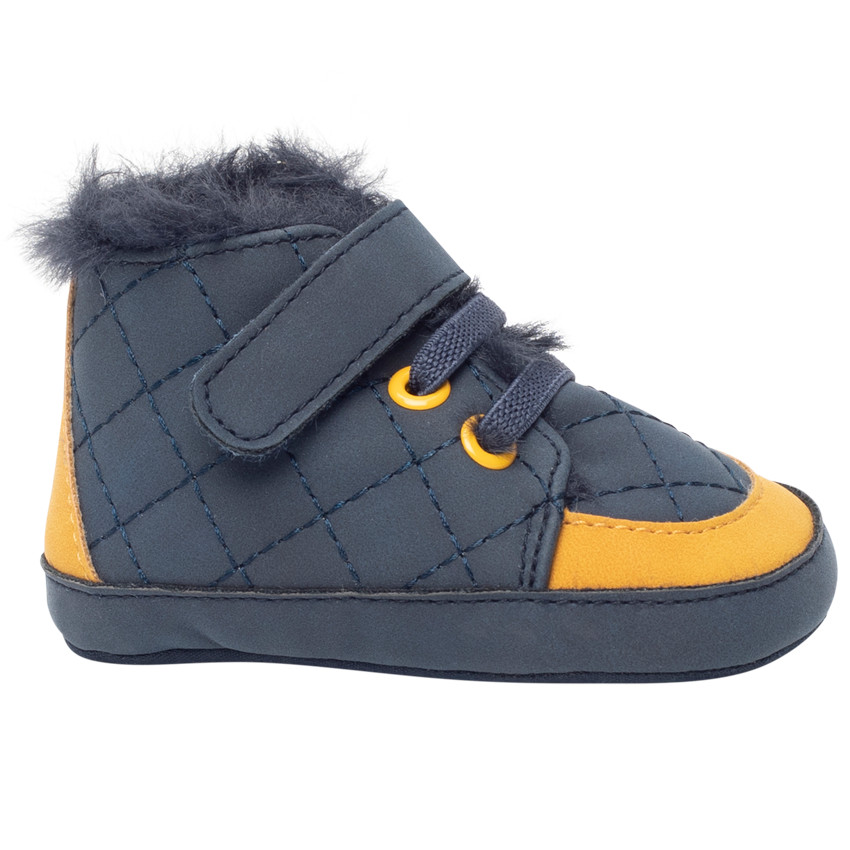 Bottillons avec empiècements colorés et surpiqûres pour bébé garçon 