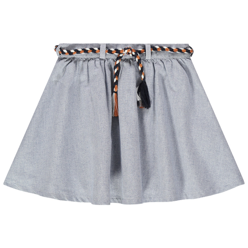 Φούστα κλος από βαμβακερό ύφασμα με πλεκτή ζώνη  Additional Φούστα κλος από βαμβακερό ύφασμα με πλεκτή ζώνη