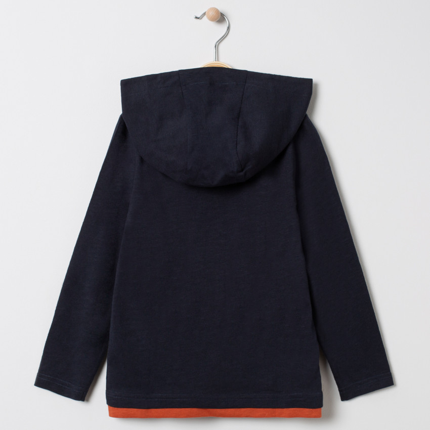 T-shirt manches longues à capuche print ballon 