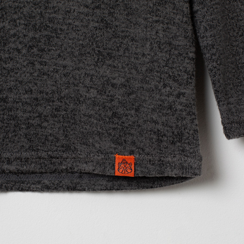 T-shirt manches longues à message printé et détail en bouclette 