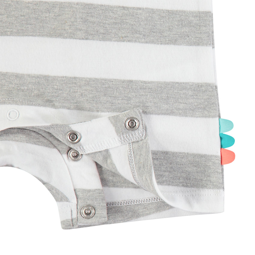 Combi κοντό ριγέ και με σχέδιο δεινόσαυρος 