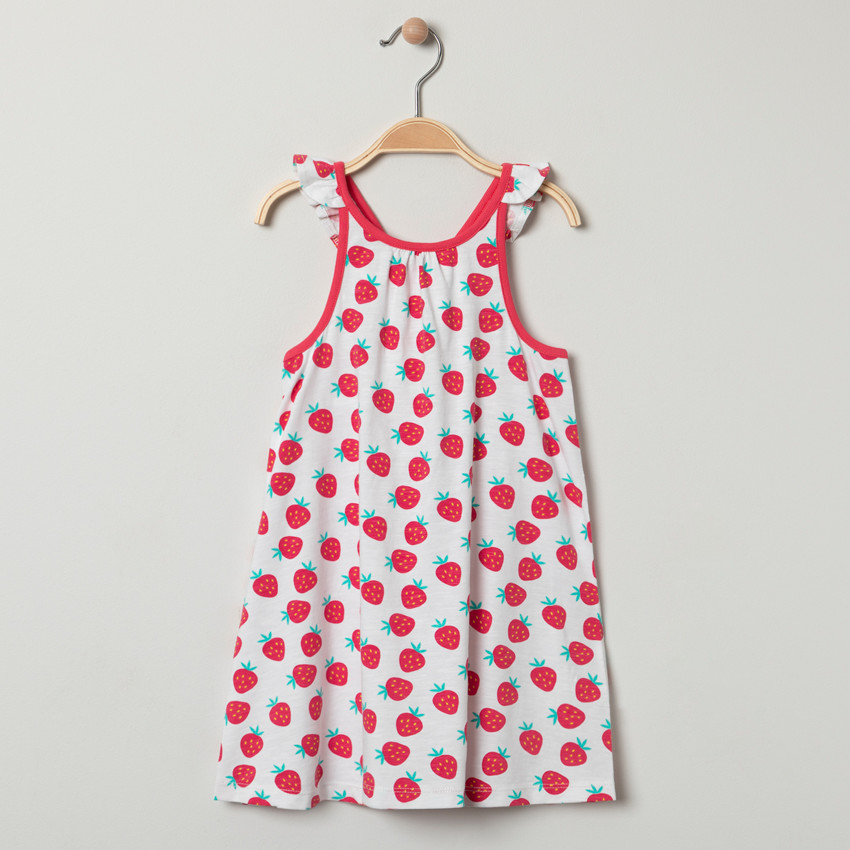 Φόρεμα με σχέδιο και τιράντες με βολάν για μωρό κορίτσι 