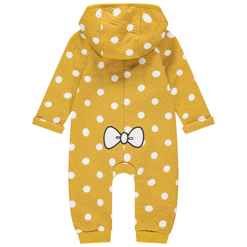 Combi μακρύ με πουα με επένδυση jersey για bebe κορίτσι 