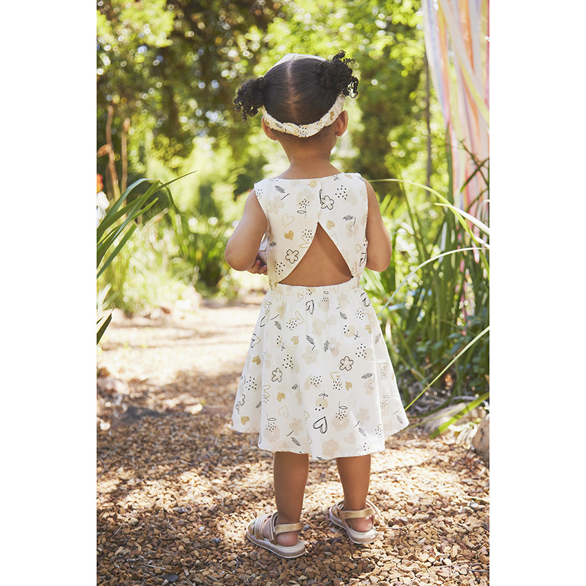 Φόρεμα γιορτής από σατέν με φαντεζί σχέδιο για μωρό κορίτσι 