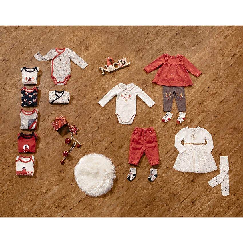 Body manches longues à imprimés esprit Noël 