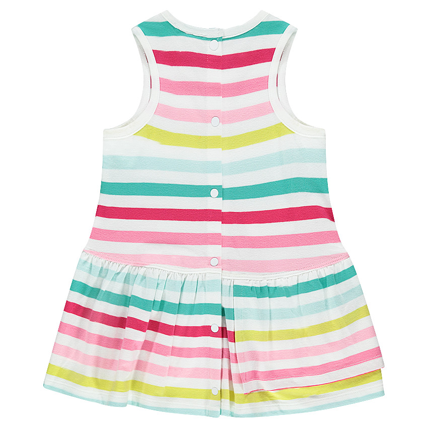 Φόρεμα με ρίγες σε αντίθεση και σήματα Smiley 