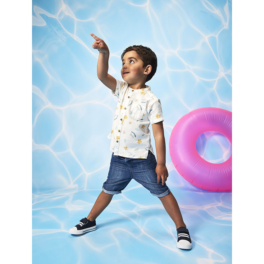 Κοντομάνικη πουκάμισο με φαντεζί σχέδιο για μωρό αγόρι 