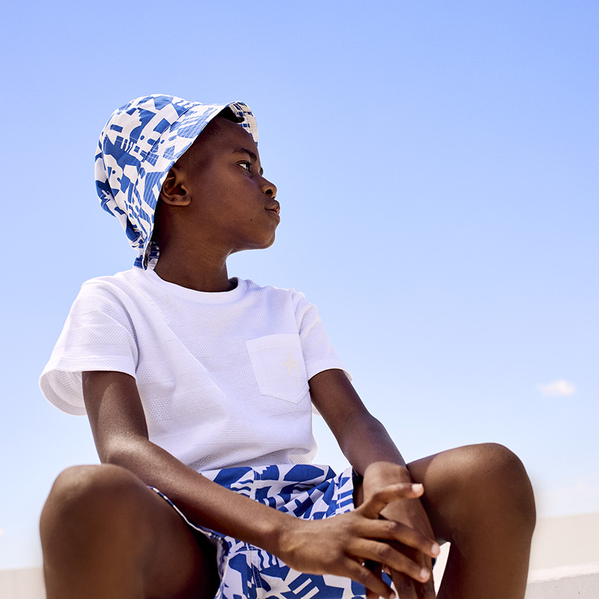 T-shirt κοντομάνικο με τσέπη και σχέδιο φοίνικα 