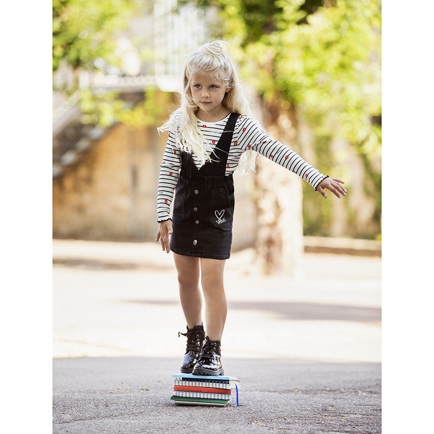 Φόρεμα σαλοπέτα jean για κόριτσι με καρδιά σχέδιο  Additional Φόρεμα σαλοπέτα jean για κόριτσι με καρδιά σχέδιο