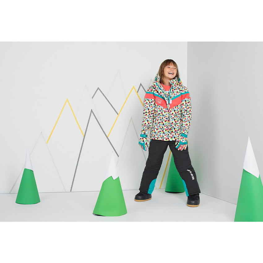 Παιδικά - Παντελόνι σκι με τσέπες με φερμουάρ και φάσες τιρκουάζ 