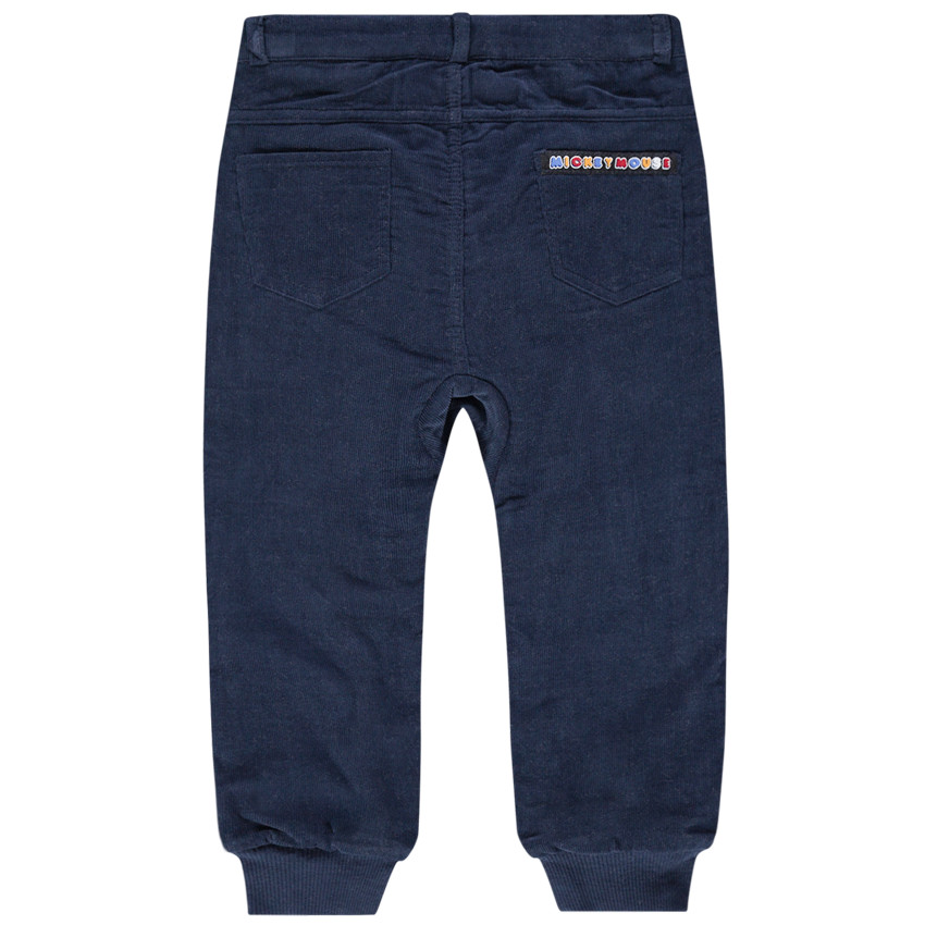 Βελουτέ σκούρο μπλε παντελόνι με στάμπα Μίκυ της Disney 