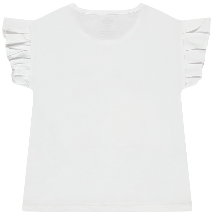 Μπλούζα κοντομάνικη με βολάν και Smiley σχέδιο με παγιέτες  Additional Μπλούζα κοντομάνικη με βολάν και Smiley σχέδιο με παγιέτες