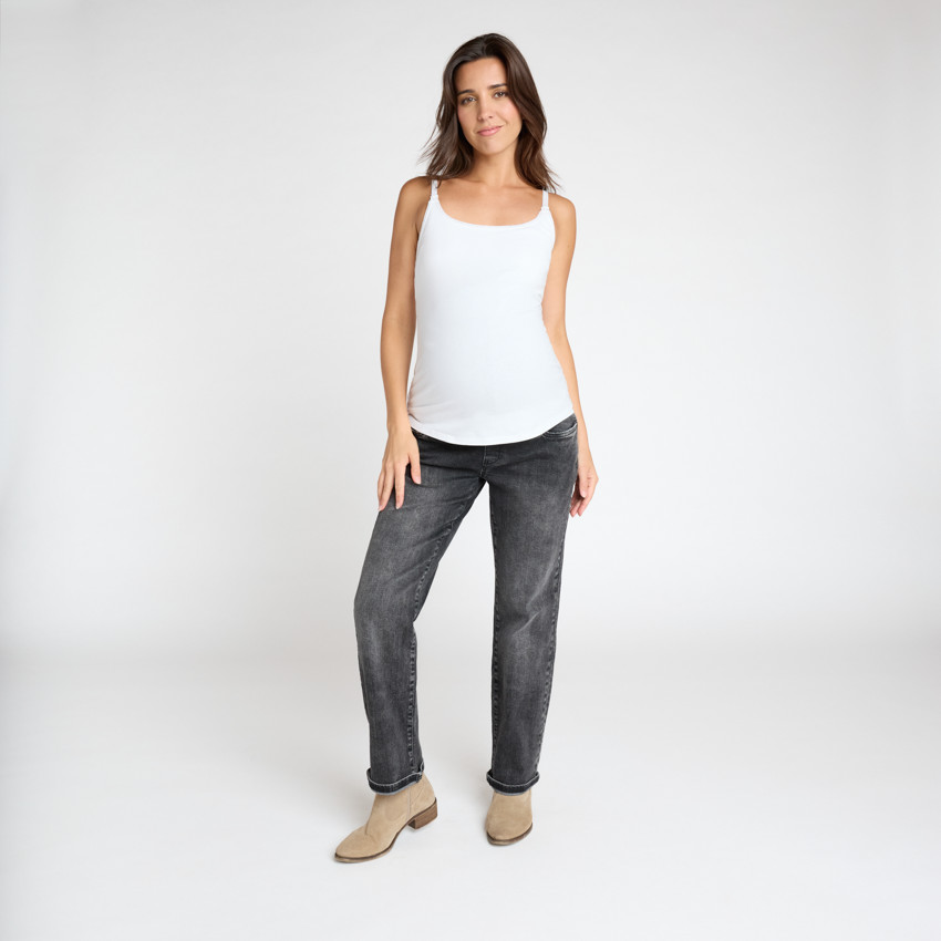 Αμάνικο μπλουζάκι θηλασμού σε μονόχρωμο σχέδιο με λεπτές τιράντες για γυναίκες 