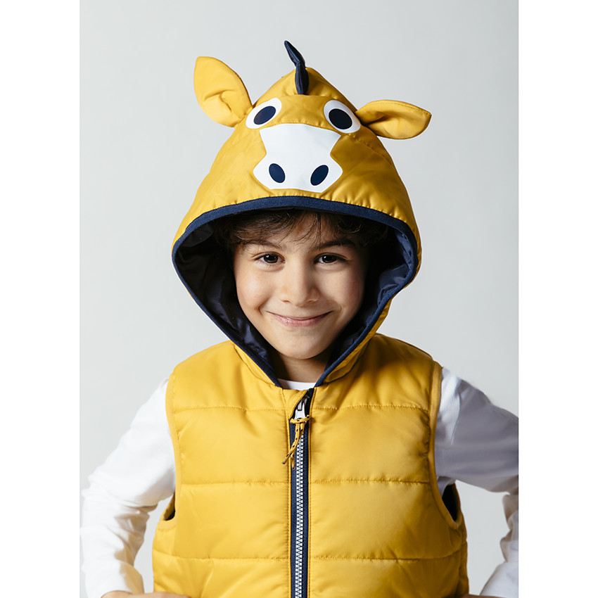 Doudoune sans manches à capuche fantaisie et imprimé cheval  Additional Doudoune sans manches à capuche fantaisie et imprimé cheval