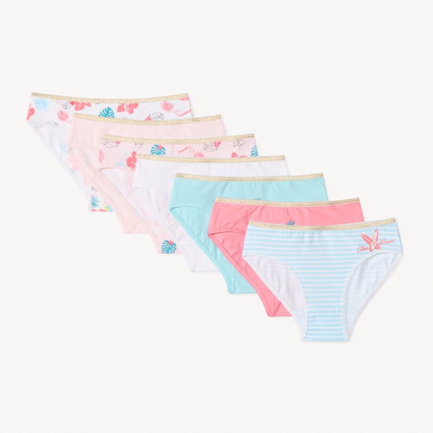 Σετ από 7 βαμβακερές εσώρουχα με φαντεζί σχέδιο για κορίτσι 