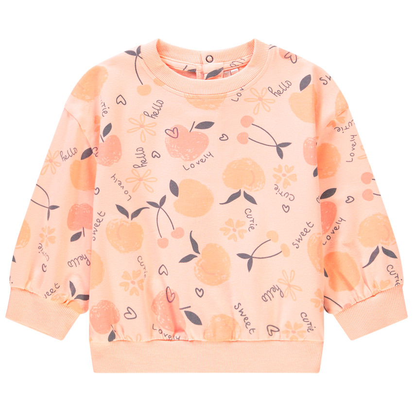 Φούτερ molleton με σχέδιο φρούτα για bebe κορίτσι 