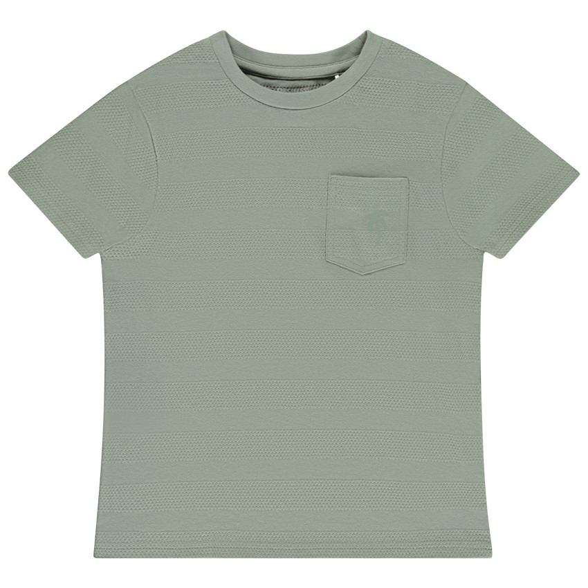 Κοντομάνικο μπλουζάκι μονόχρωμο με τσέπη για αγόρι 