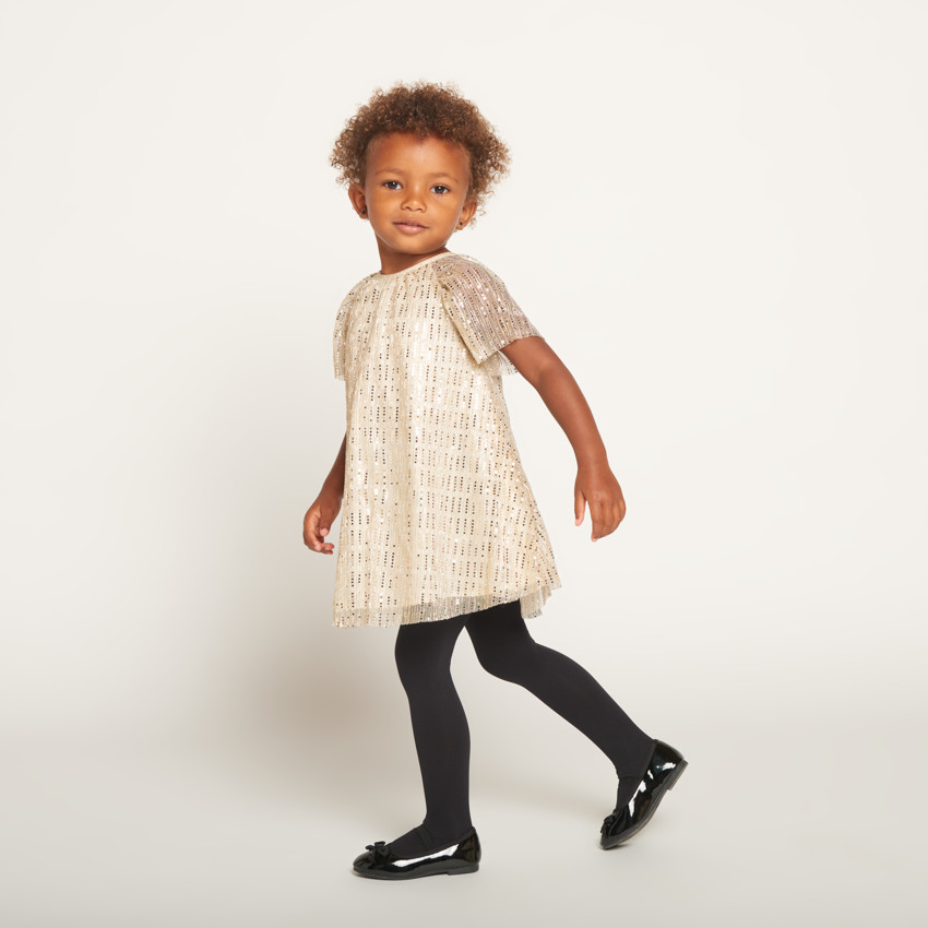 Robe de fête manches courtes scintillante pour bébé fille 