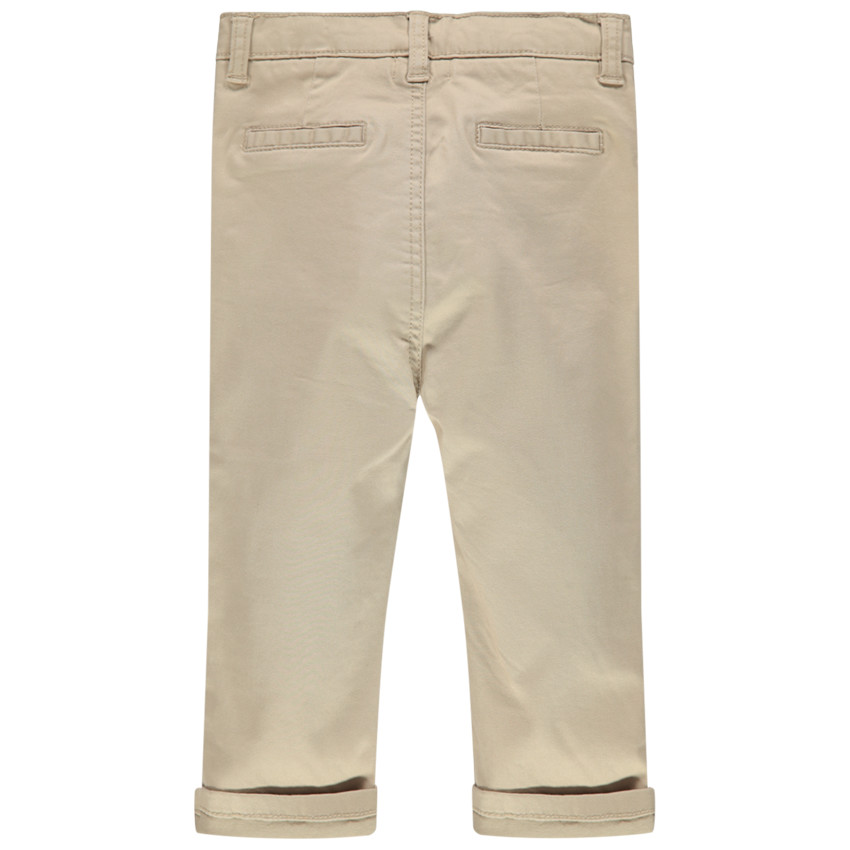 Μονόχρωμο υφασμάτινο παντελόνι με τσέπες 