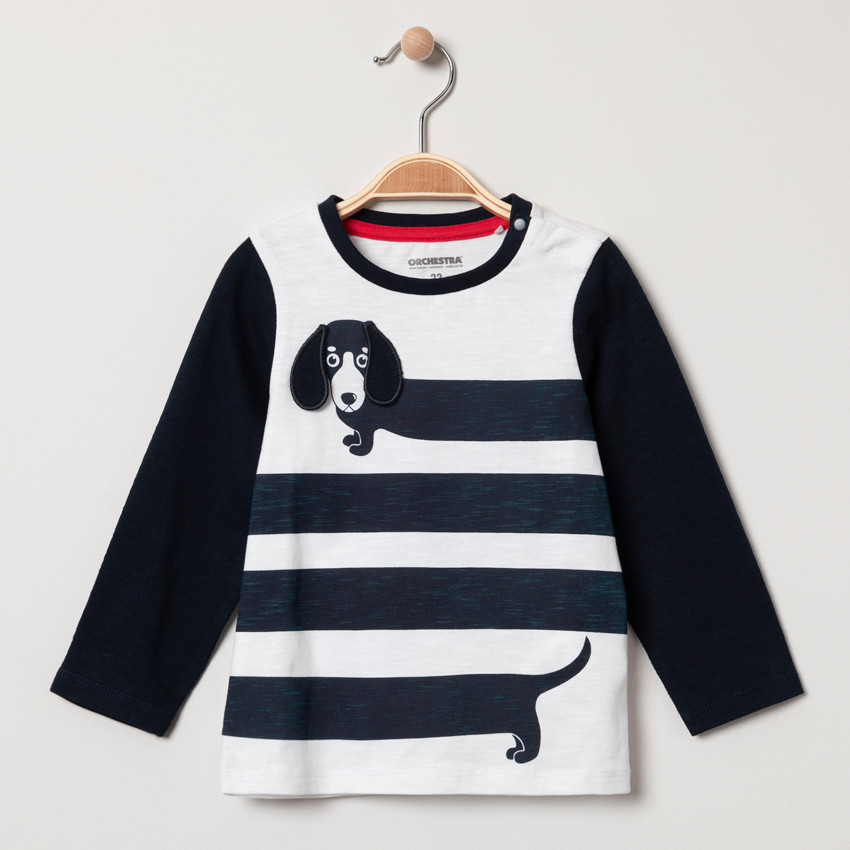 T-shirt manches longues print chien basset 