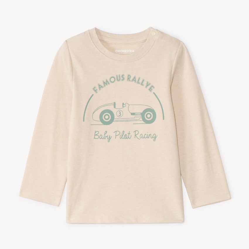 T-shirt à manches longues avec imprimé automobile pour garçon bébé 
