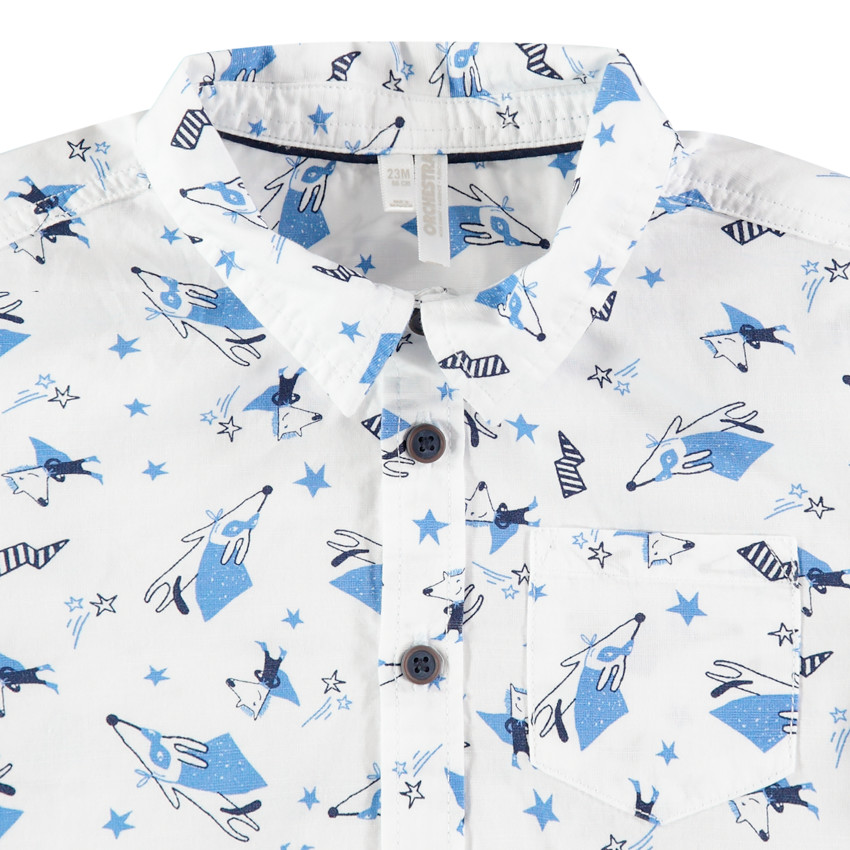 Κοντομάνικο πουκάμισο με εμπριμέ μοτίβα 