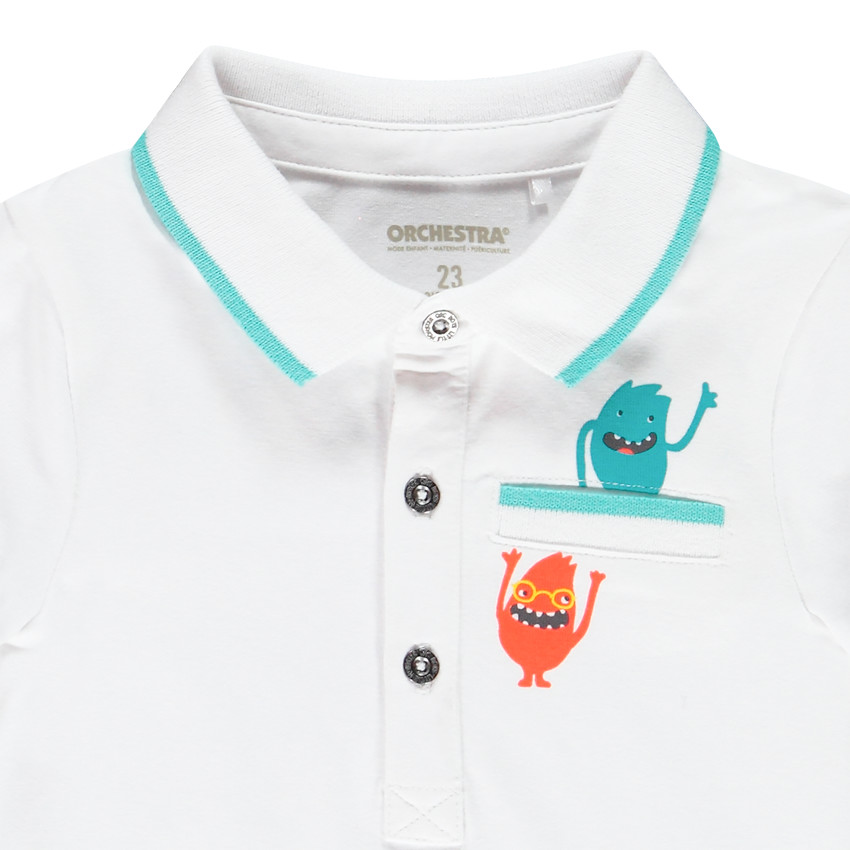 Polo κοντομάνικο σχέδιο τερατάκια για bebe αγόρι 