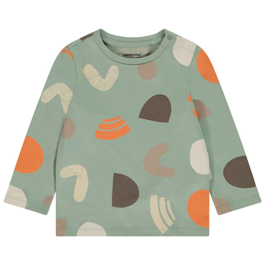 Μπλουζάκι μακρυμάνικο με arty σχέδιο για bebe αγόρι 