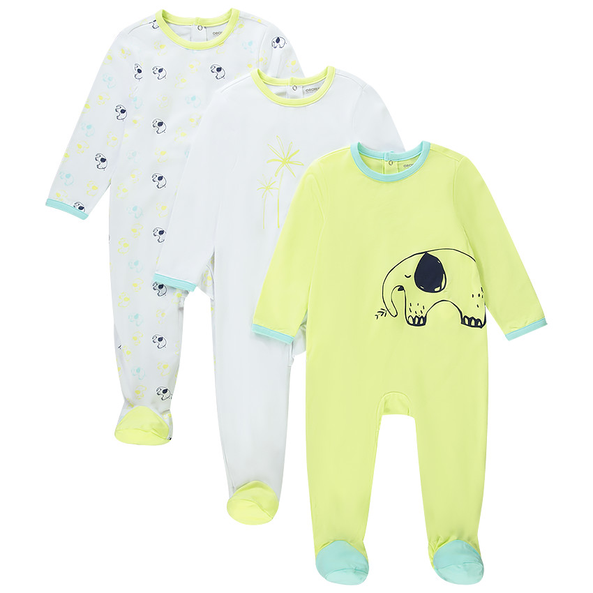 Lot de 3 dors bien éléphant en jersey pour bébé garçon 